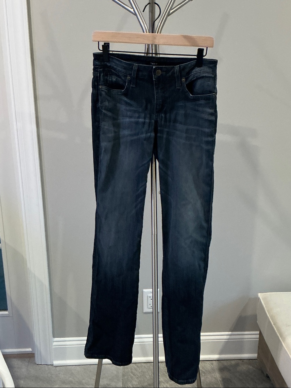 bebe Women’s Dark Wash Straight Jeans